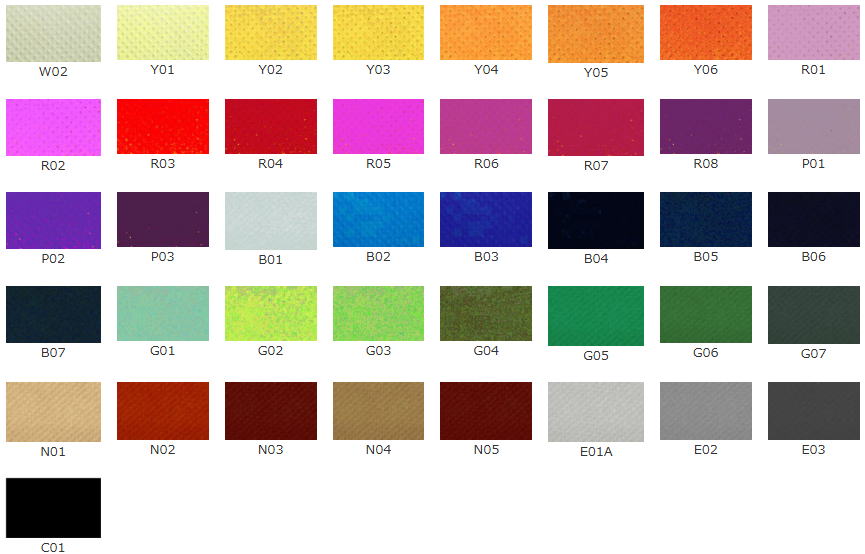 PP不織布カラー見本